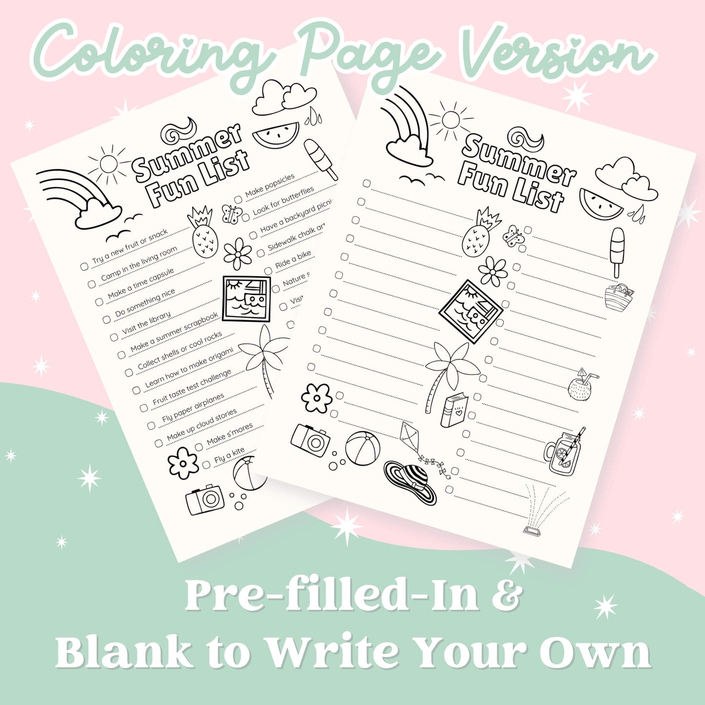 Summer Fun List – Printable Bundle for Kids