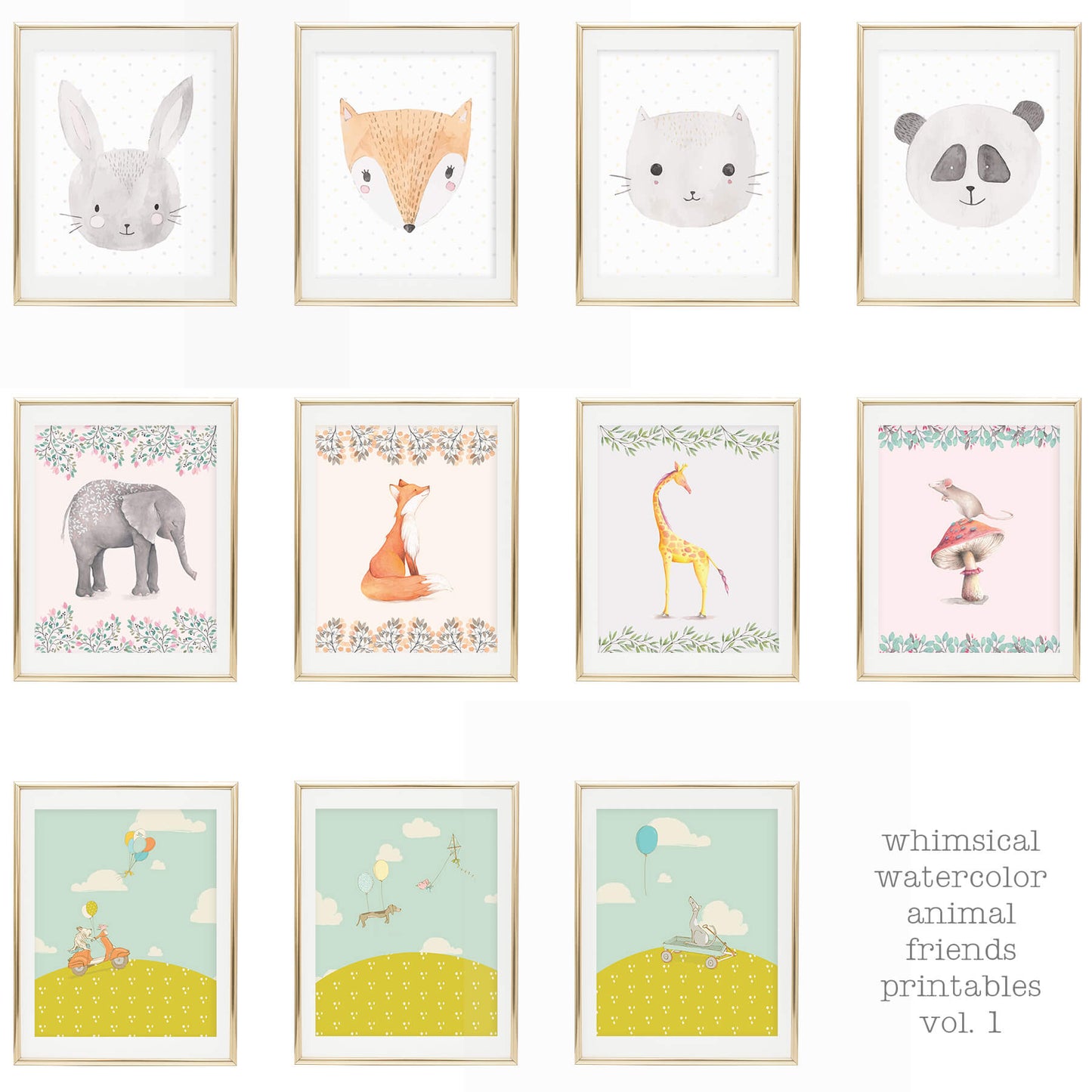 Animal Friends Printable Set Volume 1