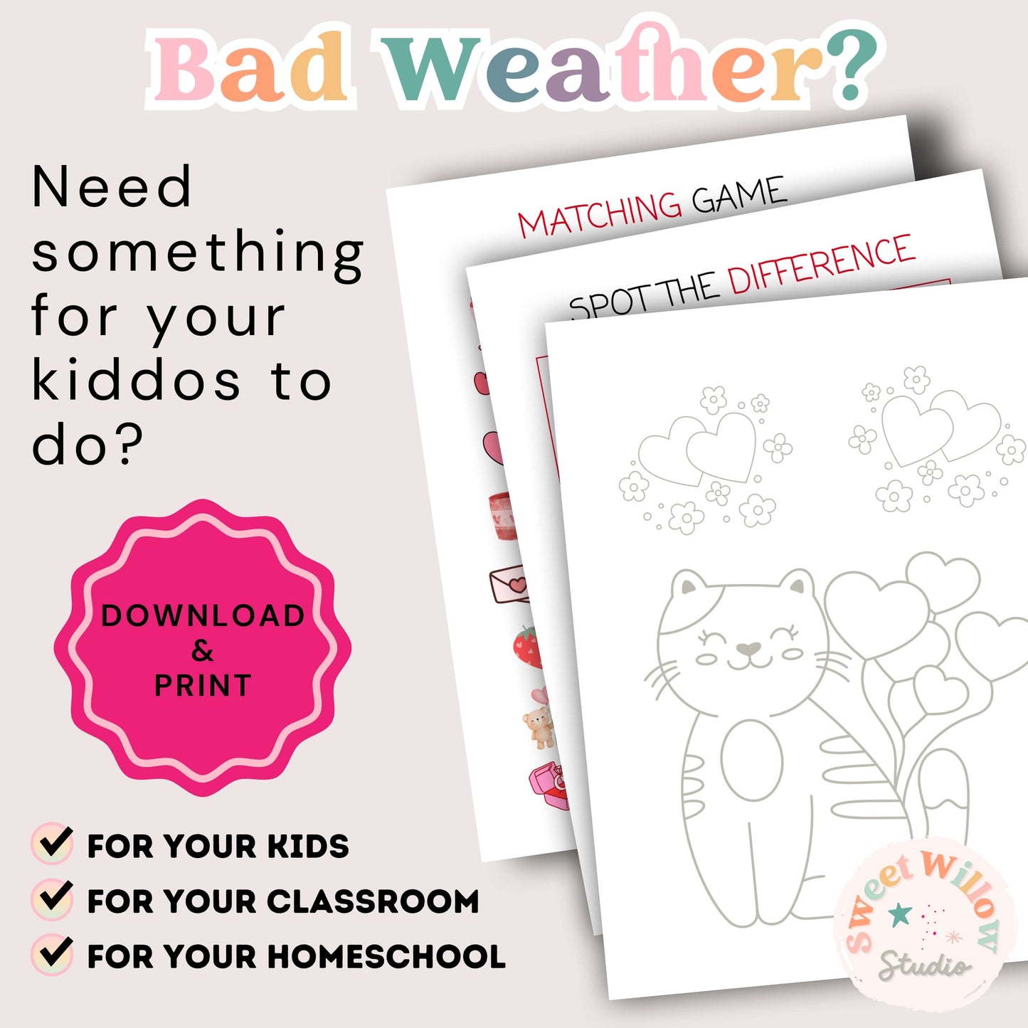 Valentine’s Day Activity Workbook for Kids | Printable Games, Puzzles & Fun Pages