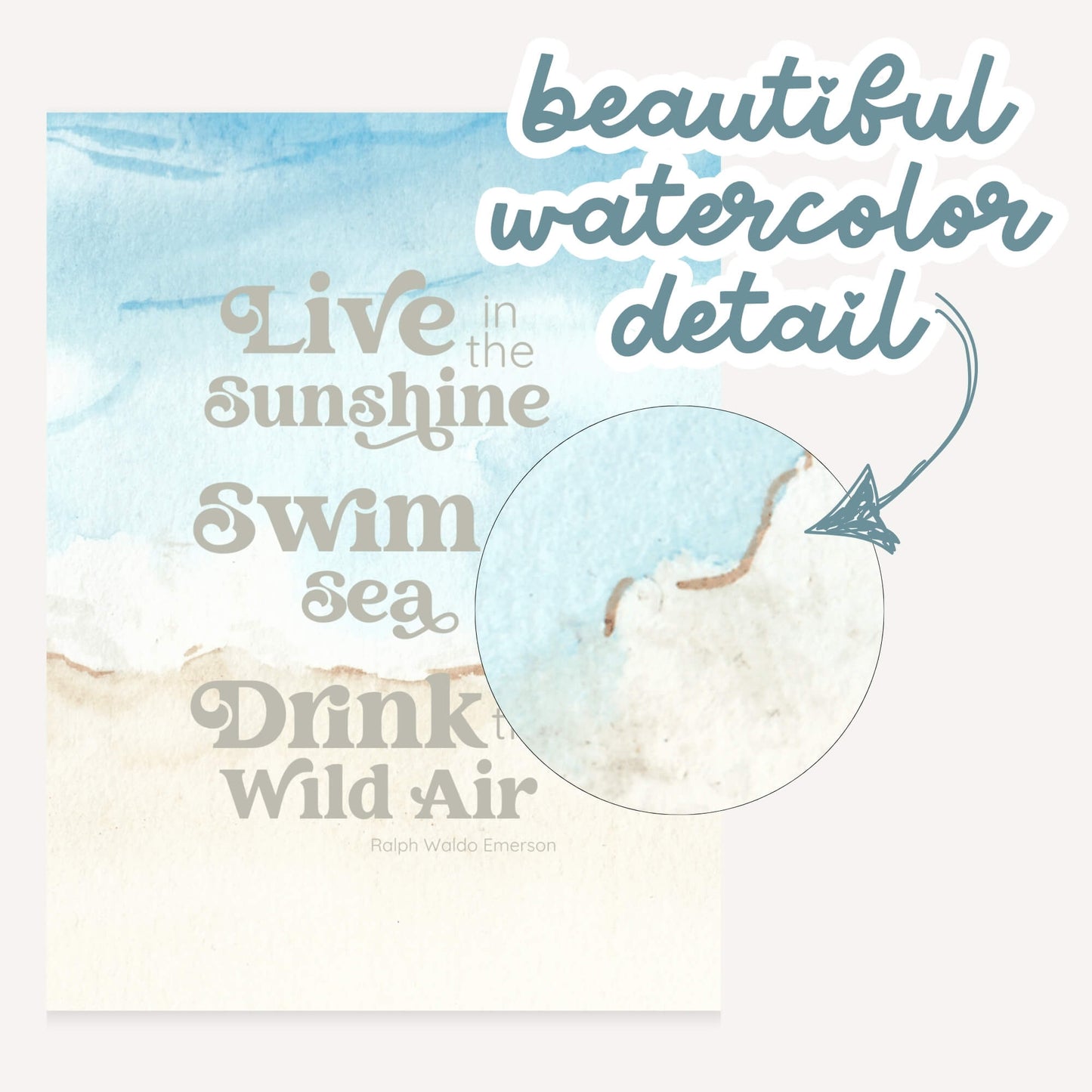 Live in the Sunshine, Swim in the Sea, Drink the Wild Air Art Print