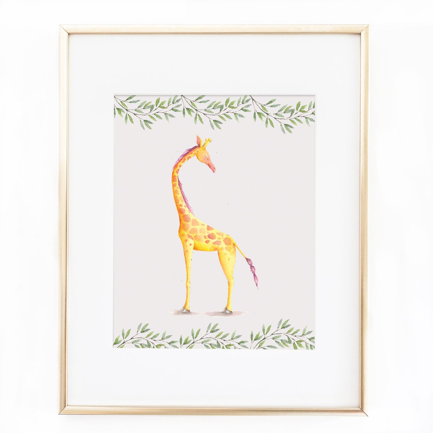 8x10 Watercolor Giraffe Nursery Printable Sweet Willow Studio