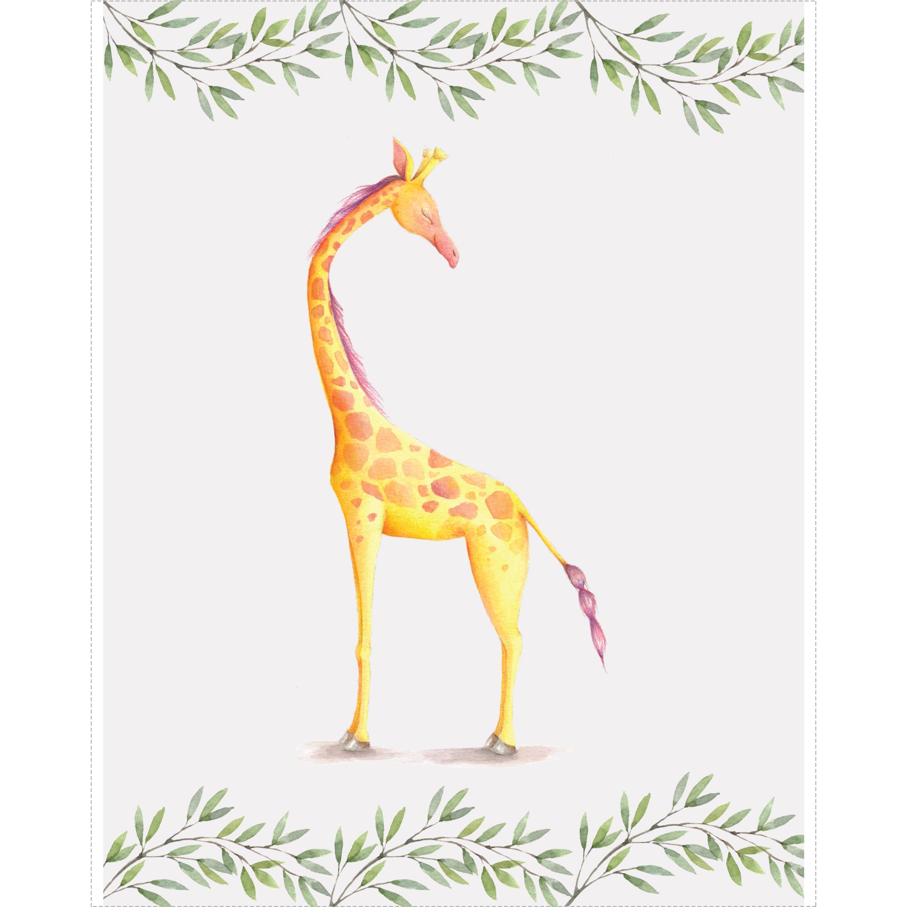 8x10 Watercolor Giraffe Nursery Printable Sweet Willow Studio